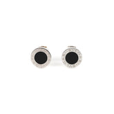 Bvlgari White Gold Onyx Stud Earrings